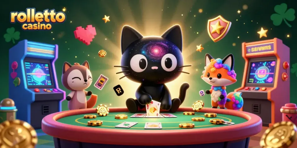 Experience the thrills of rolletto casino with a cosmic scene featuring dynamic gaming elements.