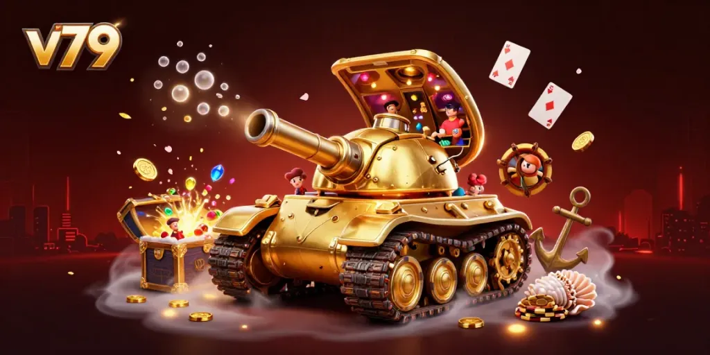 Experience the excitement at v79 with a golden beetle tank casino in a vibrant underwater scene.