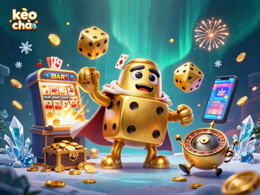 Engage with kèo nhà cái through dynamic golden dice and a vibrant casino scene.