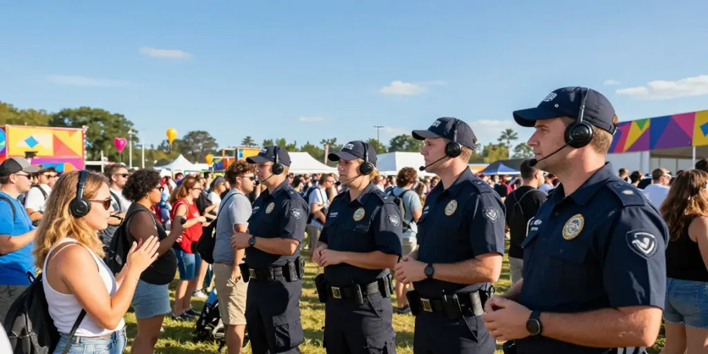 Event Security professionals ensuring safety at a local festival.