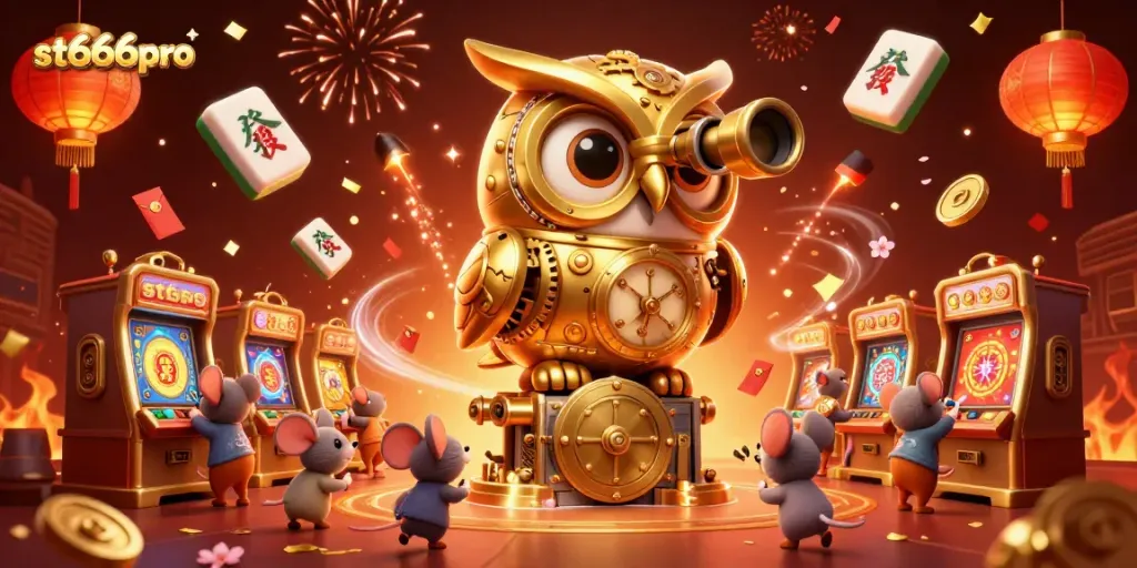 Experience the thrill of gaming at st666pro with a vibrant casino scene full of excitement and unique characters.