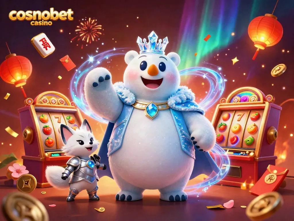 Experience the excitement of cosmobet casino with vibrant slot machines and sparkling characters.