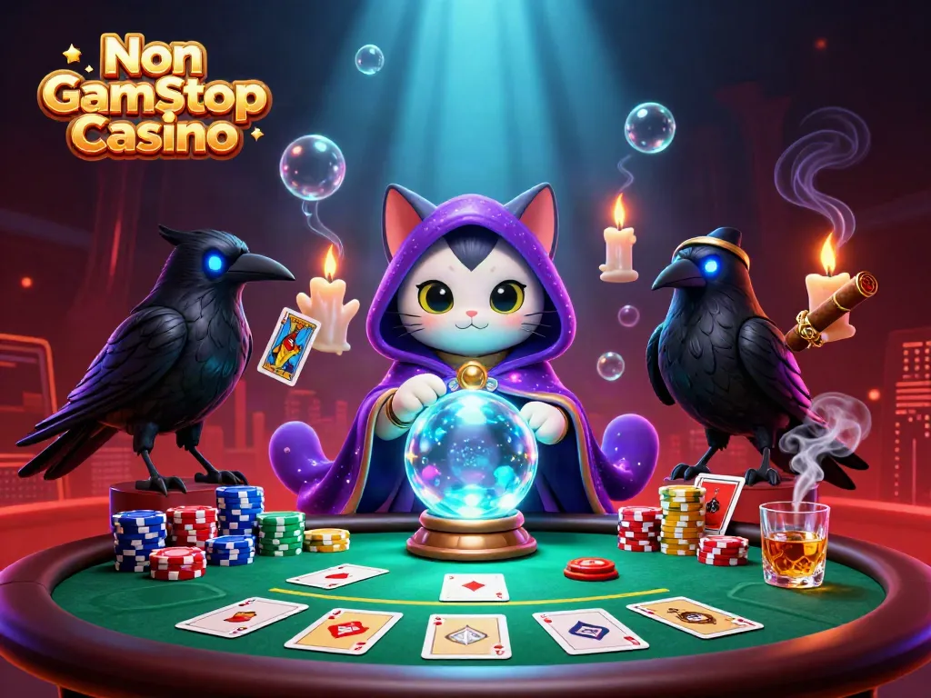 Engage in thrilling games at Non Gamstop Casino with mystical characters and vibrant casino elements.