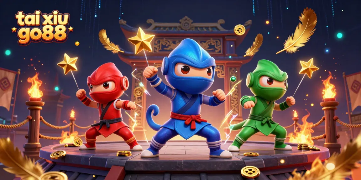 Engage in the thrilling gameplay of tai xiu go88 with vibrant ninja chameleons in action.