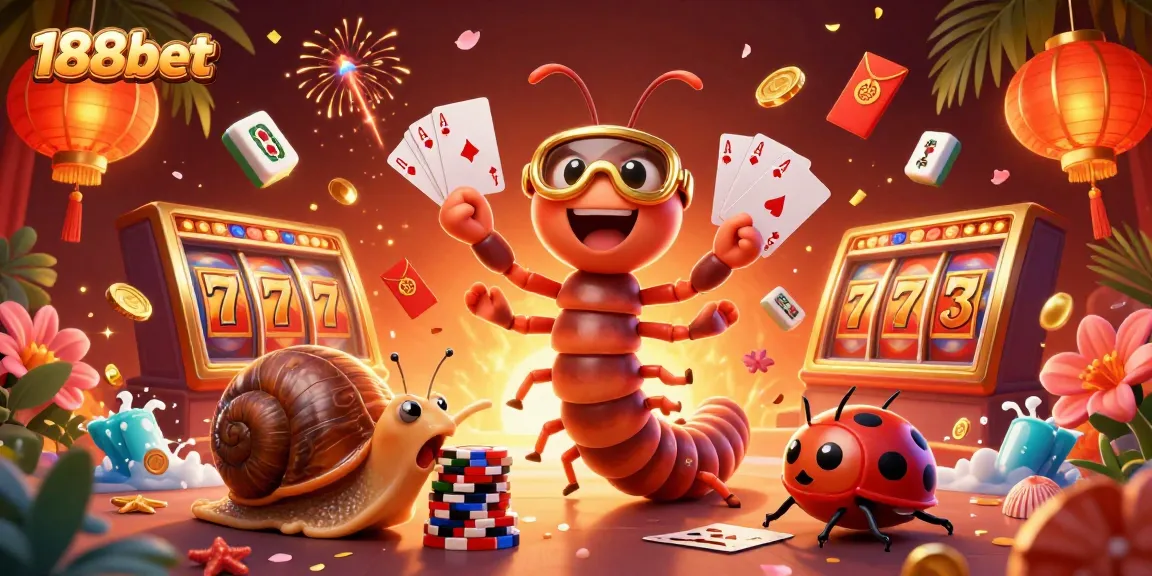 Experience thrilling gaming adventures with 188bet's vibrant casino illustration featuring engaging characters and dynamic elements.