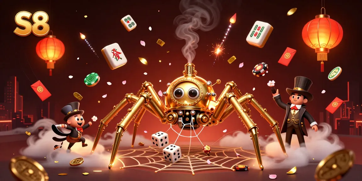 Catch the excitement with S8 as you play amidst a vibrant 3D casino scene featuring winning elements.