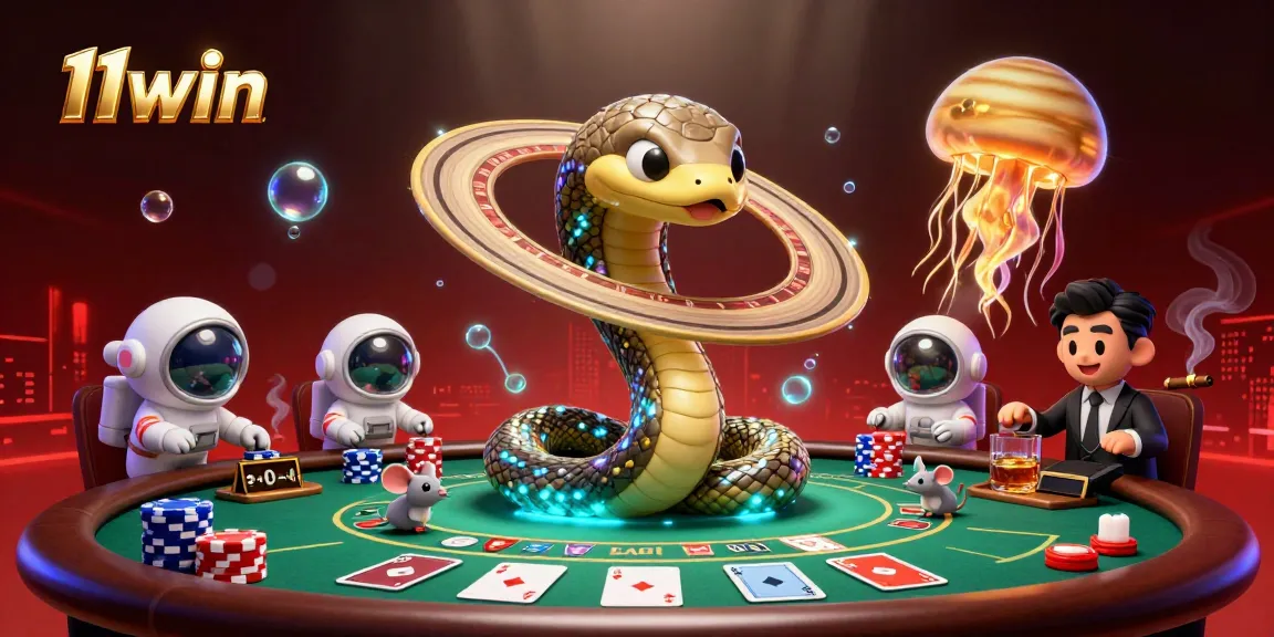 Engage with 11win's cosmic dealer in a dynamic gambling scene where odds are in your favor.
